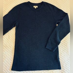 J.Crew men’s deep blue thermal waffle weave knit shirt